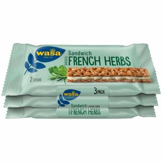 Wasa Knäckebrot Sandwich Käse & Feine Kräuter Multipack VPE (8x90g Packung)