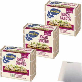 Wasa Knäckebrot Roggen traditionell 3er Pack (3x235g Packung) + usy Block