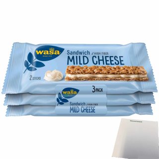 Wasa Knäckebrot Sandwich Käse Multipack (90g Packung) + usy Block