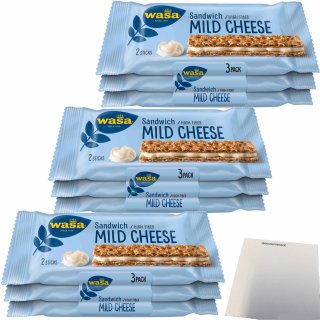 Wasa Knäckebrot Sandwich Käse Multipack 3er Pack (3x90g Packung) + usy Block