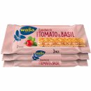 Wasa Knäckebrot Sandwich Käse, Tomate & Basilikum Multipack 6er Pack (6x120g Packung) + usy Block