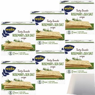 Wasa Knäckebrot Delicate Crisp Rosemary & Sea Salt 6er Pack (6x190g Packung) + usy Block