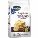 Wasa Knäckebrot Delicate Cracker Schwarze und grüne Oliven 3er Pack (3x150g Beutel) + usy Block