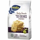 Wasa Knäckebrot Delicate Cracker Schwarze und grüne Oliven 3er Pack (3x150g Beutel) + usy Block