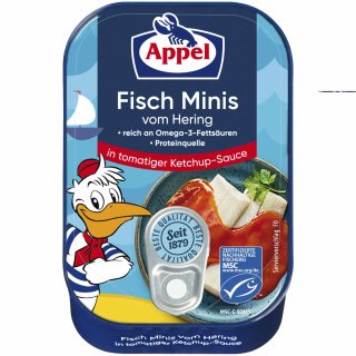 Appel Fish Minis vom Hering in tomatiger Ketchup Sauce VPE (12X100g Dose)