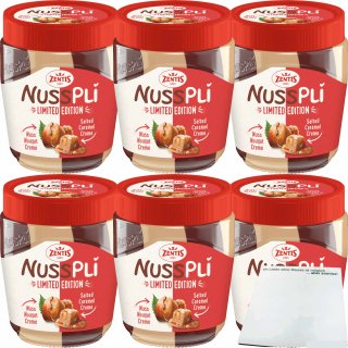Zentis Duo-Creme Nusspli+Salted Caramel MIX 6er Pack (6x300g Glas) + usy Block