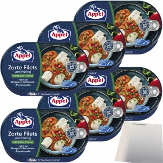 Appel Zarte Filets vom Hering in Paprika-Creme 6er Pack (6x200g Dose) + usy Block