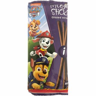 Paw Patrol Magic Sticks Glazes straws, Schockoladen Sticks (60g Packung)