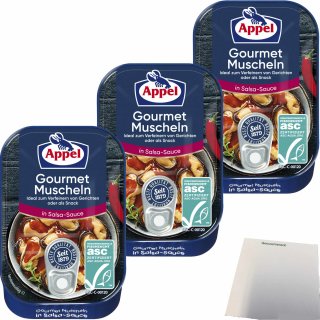 Appel Gourmet Muscheln in Salsa-Sauce 3er Pack (3x100g Dose) + usy Block