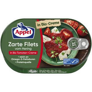 Appel MSC zarte Heringsfilets in Bio-Tomaten-Creme VPE (10X200g Dose)