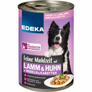 EDEKA Dog Feine Mahlzeit Lamm/Huhn/Nudel/Karotten (400g Dose)