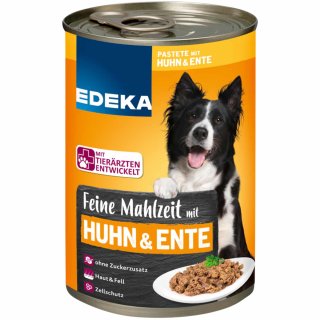 EDEKA Dog Feine Mahlzeit Geflgel mit Huhn und Ente 6er Pack (6x400g