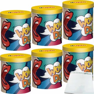 Ferrero duplo Design Dose mit 24 Riegeln Motiv: WOW DUPLO 6er Pack (6x436,8g Dose) + usy Block