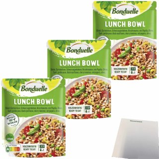 Bonduelle Lunch Bowl Dinkel 3er Pack (3x250g Beutel) + usy Block