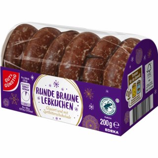 Gut&Günstig Runde Braune Lebkuchen (200g Packung)