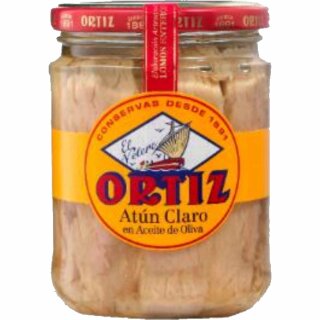 Conservas Ortiz Atun Claro Heller Thunfisch in Olivenöl (400g Glas)