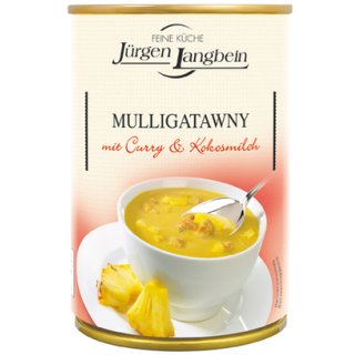 Jürgen Langbein Mulligatawny mit Curry + Kokosmilch 1er Pack (1x400ml Dose)