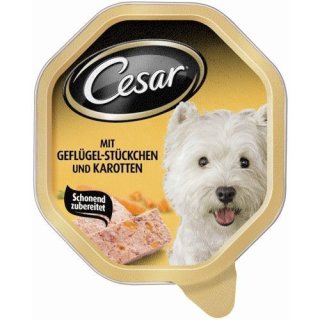 Cesar Schale mit Geflügel-Stückchen und Karotten, 150g