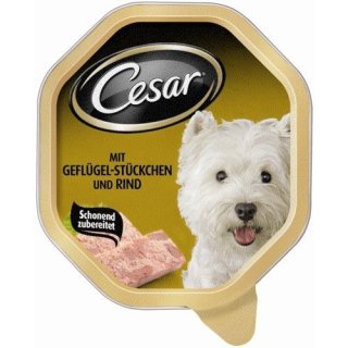 Cesar Schale mit Geflügel-Stückchen und Rind, 150g
