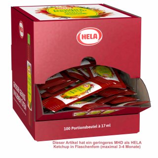 Hela Gewürz Ketchup Curry delikat (100x17g Portionspackungen)