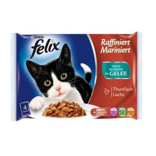Felix Raffiniert-Mariniert Fisch mit Thunfisch & Lachs, 4x 100g