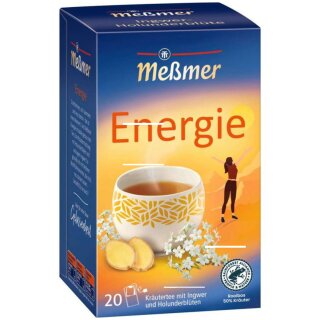 Meßmer ENERGIE Kräutertee mit Ingwer & Holunderblüten 20er (40g Packung)