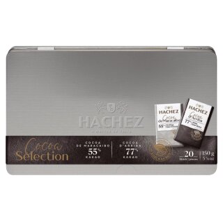 Hachez Schokolade Cocoa Selection Metalldose (150g Dose)