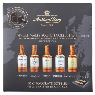A.Berg Schokolade Whisky Fläschchen (155g Packung)
