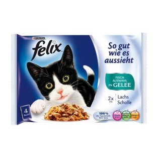 Felix So gut wie es aussieht Fleischauswahl in Gelee mit Kaninchen & Lamm, 4x 100g