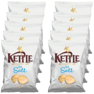 Kettle Chips mit Meersalz (10x130g Packung)