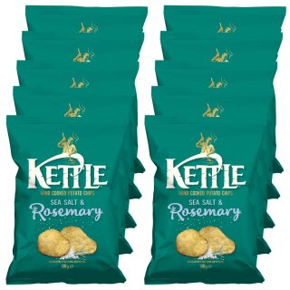 Kettle Chips mit Meersalz und Rosmarin (10x130g Packung)