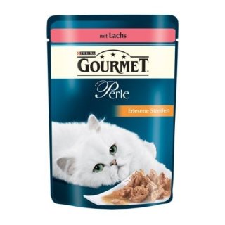 Gourmet Perle Erlesene Streifen mit Lachs, 85g