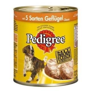Pedigree mit 5 Sorten Geflügel, 800g Dose