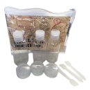 Reiseset,leere Kosmetiktasche 10-teilig (Flughafenbeutel,3 Flaschen, 3 Cremedosen, 3 Spachtel)