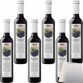 Darbo Fruchtsirup Schwarzer Holunder 6er Pack (6x0,5l Flasche) + usy Block