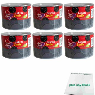 Red Band Lakritz Smile 6er Pack (6x1180g Runddose) + usy Block