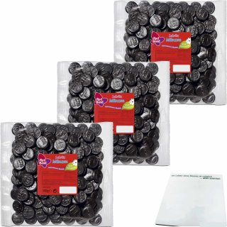 Red Band Lakritz Münzen 3er Pack (3x500g Beutel) + usy Block