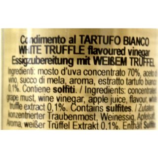 Condimento Mussini Essig mit weißem Trüffel (100ml Flasche)