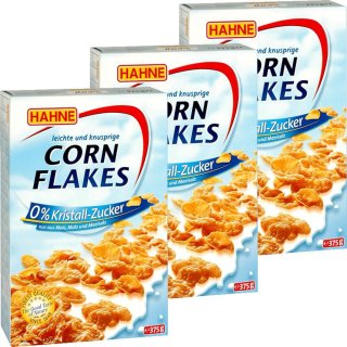 Hahne Cornflakes zuckerfrei 3er Pack (3x375g Packung)