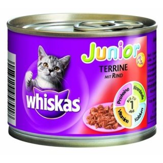 Whiskas Junior mit Rind, 195g Dose