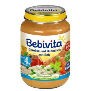 Bebivita Gemüse mit Hühnchen und Reis (190g Glas)
