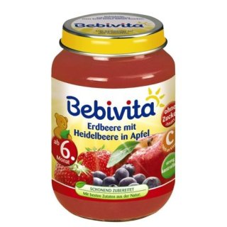 Bebivita Erdbeere mit Heidelbeere in Apfel, 190g