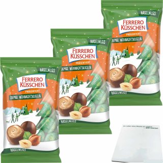 Küsschen cremige Weihnachtskugeln Haselnuss 3er Pack (3x100g Tüte) + usy Block