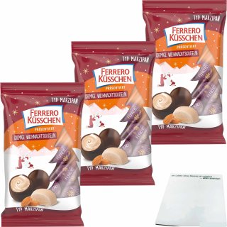 Küsschen cremige Weihnachtskugeln Marzipan 3er Pack (3x100g Tüte) + usy Block