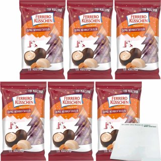 Küsschen cremige Weihnachtskugeln Marzipan 6er Pack (6x100g Tüte) + usy Block