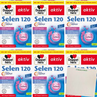 Doppelherz Selen 120 2-Phasen Depot 6er Pack (6x 45 Tabletten) + usy Block