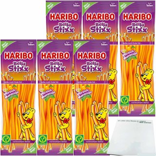 Haribo Balla Stixx Pfirsich Maracuja Veggie 6er Pack (6x175g Packung) + usy Block