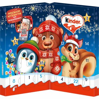 Ferrero Kinder Mix Tisch-Adventskalender Motiv: Tiere (113g Packung)