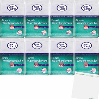 Jean Carol Einmal-Waschhandschuhe Super Soft (8x12St Packung) + usy Block
