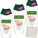 Palmolive Dusche Naturals Mandel & Milch 3er Pack (3x250ml Flasche) + usy Block